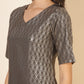 Janasya Grey Crepe Foil Printed Festive Kurta - Swadesiicart