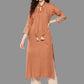 Janasya Peach Rayon Solid Straight Kurta | Swadesiicart
