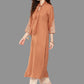Janasya Peach Rayon Solid Straight Kurta | Swadesiicart