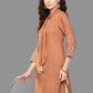 Janasya Peach Rayon Solid Straight Kurta | Swadesiicart