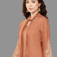 Janasya Peach Rayon Solid Straight Kurta | Swadesiicart