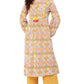 Janasya Multicolor Cotton Ethnic Motifs A-Line Kurta - Swadesiicart