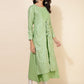 Janasya Light Green Crepe Foil Printed Festive Kurta | Swadesiicart
