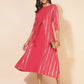 Janasya Dark Pink Crepe Foil Printed Casual Kurta | Swadesiicart