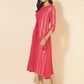 Janasya Dark Pink Crepe Foil Printed Casual Kurta | Swadesiicart