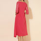 Janasya Dark Pink Crepe Foil Printed Casual Kurta | Swadesiicart
