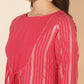 Janasya Dark Pink Crepe Foil Printed Casual Kurta | Swadesiicart