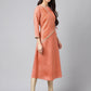 Janasya Women's Peach Crepe Silk Embellished Festive A-Line Kurta | Swadesiicart