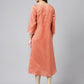 Janasya Women's Peach Crepe Silk Embellished Festive A-Line Kurta | Swadesiicart