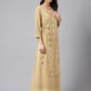 Janasya Women's Beige Crepe Embellished Festive A-Line Kurta | Swadesiicart