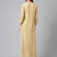 Janasya Women's Beige Crepe Embellished Festive A-Line Kurta | Swadesiicart