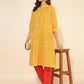 Janasya Yellow Cotton Bandhani Printed Casual Kurta - Swadesiicart