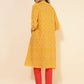 Janasya Yellow Cotton Bandhani Printed Casual Kurta - Swadesiicart