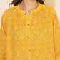 Janasya Yellow Cotton Bandhani Printed Casual Kurta - Swadesiicart