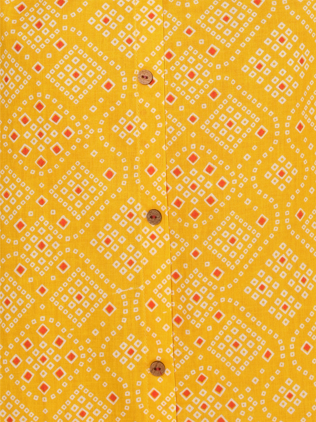 Janasya Yellow Cotton Bandhani Printed Casual Kurta - Swadesiicart
