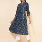 Janasya Blue Cotton Bandhani Printed Casual Kurta | Swadesiicart