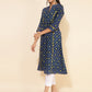 Janasya Blue Cotton Bandhani Printed Casual Kurta | Swadesiicart