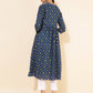 Janasya Blue Cotton Bandhani Printed Casual Kurta | Swadesiicart