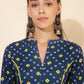 Janasya Blue Cotton Bandhani Printed Casual Kurta | Swadesiicart
