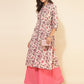 Janasya Beige Cotton Floral Printed Casual Kurta | Swadesiicart