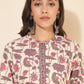 Janasya Beige Cotton Floral Printed Casual Kurta | Swadesiicart