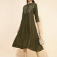 Janasya Olive Rayon Yoke Embroidered Casual Kurta | Swadesiicart