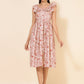 Janasya Women's Beige Moss Digital Floral Printed Casual Dress | Swadesiicart