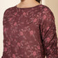 Janasya Women's Brown Georgette Floral Printed Casual Top | Swadesiicart