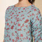 Janasya Women's Mint Green Georgette Floral Printed Casual Top | Swadesiicart