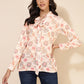 Janasya Women's Peach Georgette Floral Print Casual Top | Swadesiicart