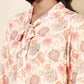 Janasya Women's Peach Georgette Floral Print Casual Top | Swadesiicart