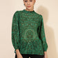 Janasya Women's Green Georgette Digital Printed Casual Top | Swadesiicart