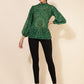 Janasya Women's Green Georgette Digital Printed Casual Top | Swadesiicart