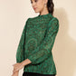 Janasya Women's Green Georgette Digital Printed Casual Top | Swadesiicart