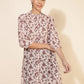 Janasya Women's Beige Georgette Floral Printed Casual Tunic | Swadesiicart