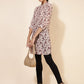 Janasya Women's Beige Georgette Floral Printed Casual Tunic | Swadesiicart