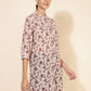 Janasya Women's Beige Georgette Floral Printed Casual Tunic | Swadesiicart