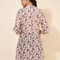 Janasya Women's Beige Georgette Floral Printed Casual Tunic | Swadesiicart