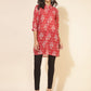 Janasya Women's Red Georgette Floral Printed Casual Tunic | Swadesiicart