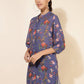 Janasya Women's Violet Georgette Floral Printed Casual Tunic | Swadesiicart