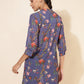 Janasya Women's Violet Georgette Floral Printed Casual Tunic | Swadesiicart
