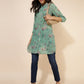 Janasya Women's Light Green Georgette Floral Printed Casual Tunic | Swadesiicart