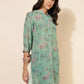 Janasya Women's Light Green Georgette Floral Printed Casual Tunic | Swadesiicart