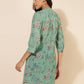 Janasya Women's Light Green Georgette Floral Printed Casual Tunic | Swadesiicart