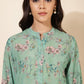 Janasya Women's Light Green Georgette Floral Printed Casual Tunic | Swadesiicart