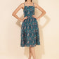 Janasya Women's Blue Chiffon Lurex Digital Floral Printed Casual Dress | Swadesiicart