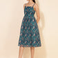 Janasya Women's Blue Chiffon Lurex Digital Floral Printed Casual Dress | Swadesiicart