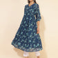 Janasya Blue Georgette Floral Printed Casual Kurta | Swadesiicart