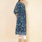 Janasya Blue Georgette Floral Printed Casual Kurta | Swadesiicart