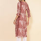 Janasya Light Brown Cotton Tie-dye Printed Casual Kurta | Swadesiicart